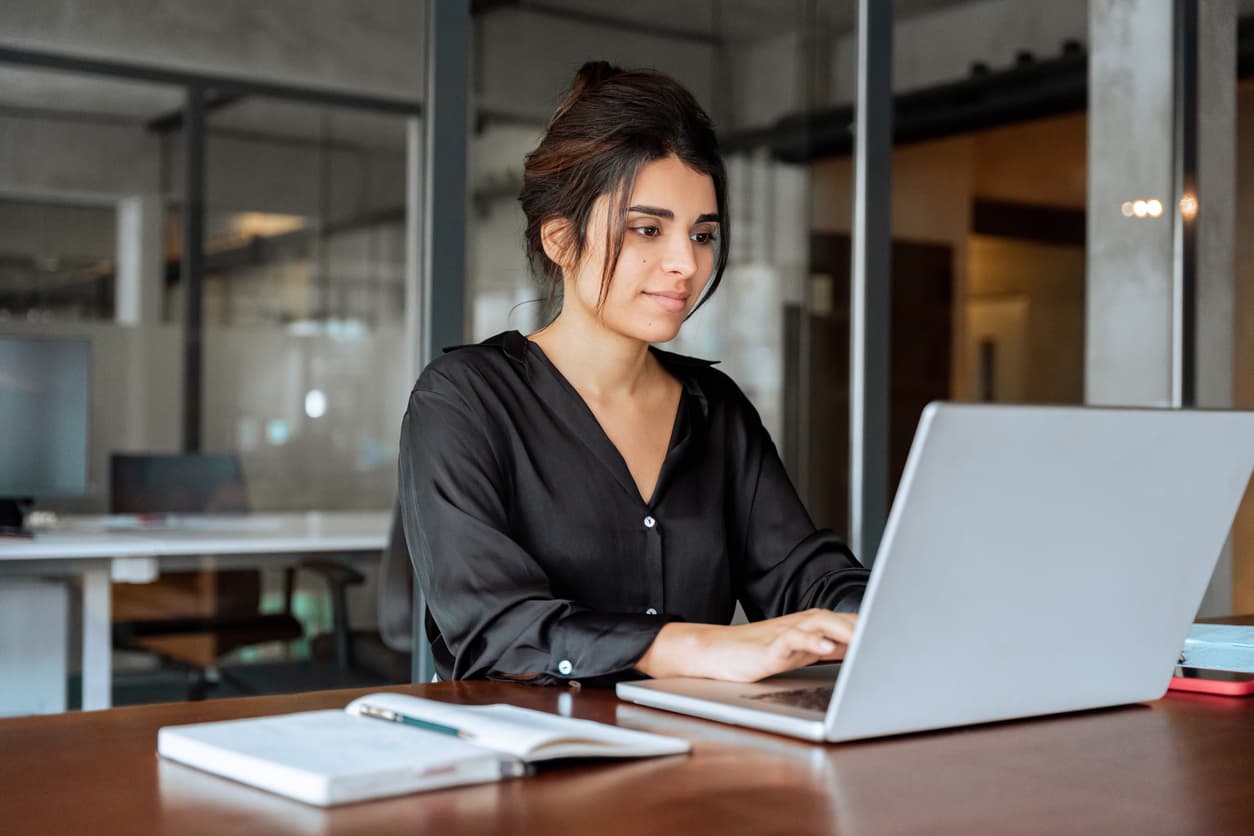 Professional working on a laptop
